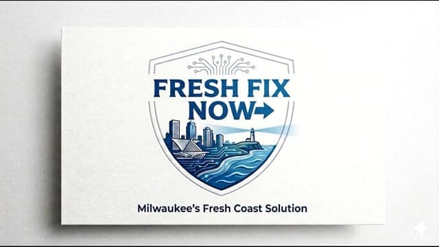 Milwaukee's Fresh Fix Now mobile device repair flyer listing services, surrounded by precision tools.